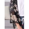 imageGORLYA Girls Floral Print Chiffon Beach Cardigan Cover ups Kids Casual Kimono Capes Swimsuit WrapsBlack Print