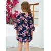 imageGORLYA Girls Floral Print Chiffon Beach Cardigan Cover ups Kids Casual Kimono Capes Swimsuit WrapsNavy Print