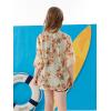 imageGORLYA Girls Floral Print Chiffon Beach Cardigan Cover ups Kids Casual Kimono Capes Swimsuit WrapsOrange Flower