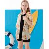 imageGORLYA Girls Floral Print Chiffon Beach Cardigan Cover ups Kids Casual Kimono Capes Swimsuit WrapsOrange Flower