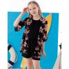 imageGORLYA Girls Floral Print Chiffon Beach Cardigan Cover ups Kids Casual Kimono Capes Swimsuit WrapsPink Flower