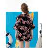 imageGORLYA Girls Floral Print Chiffon Beach Cardigan Cover ups Kids Casual Kimono Capes Swimsuit WrapsPink Flower