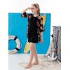 imageGORLYA Girls Floral Print Chiffon Beach Cardigan Cover ups Kids Casual Kimono Capes Swimsuit WrapsPink Flower