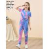imageGORLYA Girls Pant Sets Clothing Suits Twist Knot Sweat Crop Tops and Casual Sweatpants 2PCS Tracksuit Outfits 614YBlue Tiedye