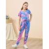 imageGORLYA Girls Pant Sets Clothing Suits Twist Knot Sweat Crop Tops and Casual Sweatpants 2PCS Tracksuit Outfits 614YBlue Tiedye