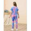 imageGORLYA Girls Pant Sets Clothing Suits Twist Knot Sweat Crop Tops and Casual Sweatpants 2PCS Tracksuit Outfits 614YBlue Tiedye