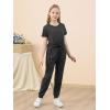 imageGORLYA Girls Pant Sets Clothing Suits Twist Knot Sweat Crop Tops and Casual Sweatpants 2PCS Tracksuit Outfits 614YDark Gray