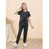 imageGORLYA Girls Pant Sets Clothing Suits Twist Knot Sweat Crop Tops and Casual Sweatpants 2PCS Tracksuit Outfits 614YDark Gray