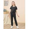 imageGORLYA Girls Pant Sets Clothing Suits Twist Knot Sweat Crop Tops and Casual Sweatpants 2PCS Tracksuit Outfits 614YDark Gray