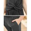 imageGORLYA Girls Pant Sets Clothing Suits Twist Knot Sweat Crop Tops and Casual Sweatpants 2PCS Tracksuit Outfits 614YDark Gray
