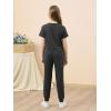imageGORLYA Girls Pant Sets Clothing Suits Twist Knot Sweat Crop Tops and Casual Sweatpants 2PCS Tracksuit Outfits 614YDark Gray