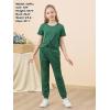 imageGORLYA Girls Pant Sets Clothing Suits Twist Knot Sweat Crop Tops and Casual Sweatpants 2PCS Tracksuit Outfits 614YGreen