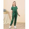 imageGORLYA Girls Pant Sets Clothing Suits Twist Knot Sweat Crop Tops and Casual Sweatpants 2PCS Tracksuit Outfits 614YGreen