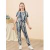imageGORLYA Girls Pant Sets Clothing Suits Twist Knot Sweat Crop Tops and Casual Sweatpants 2PCS Tracksuit Outfits 614YWhite Tiedye