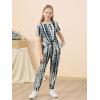 imageGORLYA Girls Pant Sets Clothing Suits Twist Knot Sweat Crop Tops and Casual Sweatpants 2PCS Tracksuit Outfits 614YWhite Tiedye