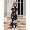 imageGORLYA Girls Short Sleeve Floral Print Loose Casual Long Maxi Dress with Pockets 412 YearsBlack Flower