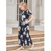 imageGORLYA Girls Short Sleeve Floral Print Loose Casual Long Maxi Dress with Pockets 412 YearsBlack Flower