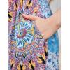 imageGORLYA Girls Short Sleeve Floral Print Loose Casual Long Maxi Dress with Pockets 412 YearsBlue Sunflower