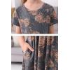 imageGORLYA Girls Short Sleeve Floral Print Loose Casual Long Maxi Dress with Pockets 412 YearsGray Print