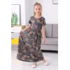 imageGORLYA Girls Short Sleeve Floral Print Loose Casual Long Maxi Dress with Pockets 412 YearsGray Print