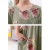 imageGORLYA Girls Short Sleeve Floral Print Loose Casual Long Maxi Dress with Pockets 412 YearsGreen Flower