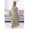 imageGORLYA Girls Short Sleeve Floral Print Loose Casual Long Maxi Dress with Pockets 412 YearsGreen Flower
