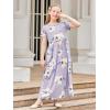 imageGORLYA Girls Short Sleeve Floral Print Loose Casual Long Maxi Dress with Pockets 412 YearsMauve Print