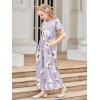 imageGORLYA Girls Short Sleeve Floral Print Loose Casual Long Maxi Dress with Pockets 412 YearsMauve Print