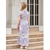 imageGORLYA Girls Short Sleeve Floral Print Loose Casual Long Maxi Dress with Pockets 412 YearsMauve Print