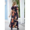 imageGORLYA Girls Short Sleeve Floral Print Loose Casual Long Maxi Dress with Pockets 412 YearsOrange Flower