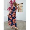 imageGORLYA Girls Short Sleeve Floral Print Loose Casual Long Maxi Dress with Pockets 412 YearsOrange Print