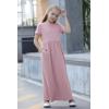 imageGORLYA Girls Short Sleeve Floral Print Loose Casual Long Maxi Dress with Pockets 412 YearsPink