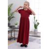 imageGORLYA Girls Short Sleeve Floral Print Loose Casual Long Maxi Dress with Pockets 412 YearsRed