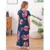 imageGORLYA Girls Short Sleeve Floral Print Loose Casual Long Maxi Dress with Pockets 412 YearsRed Flower