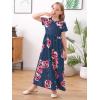imageGORLYA Girls Short Sleeve Floral Print Loose Casual Long Maxi Dress with Pockets 412 YearsRed Flower