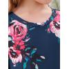 imageGORLYA Girls Short Sleeve Floral Print Loose Casual Long Maxi Dress with Pockets 412 YearsRed Flower