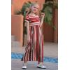 imageGORLYA Girls Short Sleeve Floral Print Loose Casual Long Maxi Dress with Pockets 412 YearsRed Stripe Print