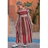 imageGORLYA Girls Short Sleeve Floral Print Loose Casual Long Maxi Dress with Pockets 412 YearsRed Stripe Print
