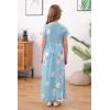 imageGORLYA Girls Short Sleeve Floral Print Loose Casual Long Maxi Dress with Pockets 412 YearsSky Blue Print