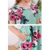 imageGORLYA Girls Short Sleeve Floral Print Loose Casual Long Maxi Dress with Pockets 412 YearsTeal Print