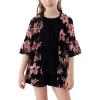 imageGORLYA Girls Floral Print Chiffon Beach Cardigan Cover ups Kids Casual Kimono Capes Swimsuit WrapsPink Flower