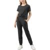 imageGORLYA Girls Pant Sets Clothing Suits Twist Knot Sweat Crop Tops and Casual Sweatpants 2PCS Tracksuit Outfits 614YDark Gray