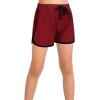 imageGORLYA 2 Pack Girls Active Wear Play up Workout Gym Athletic Sport Running Casual Dolphin ShortsBlackwine Red