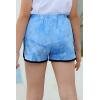imageGORLYA 2 Pack Girls Active Wear Play up Workout Gym Athletic Sport Running Casual Dolphin ShortsBlue Tiedye