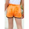 imageGORLYA 2 Pack Girls Active Wear Play up Workout Gym Athletic Sport Running Casual Dolphin ShortsOrange Tiedye