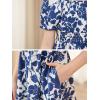 imageGORLYA Cute Girls Floral Print Puff Sleeve Square Neck Shirred Ruffle Hem Summer Babydoll Dress 614YNavy Flower