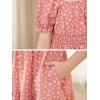 imageGORLYA Cute Girls Floral Print Puff Sleeve Square Neck Shirred Ruffle Hem Summer Babydoll Dress 614YPink Flower
