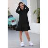 imageGORLYA Girls Raglan Long Sleeve Ruffle Hem Casual Sweatshirt Hooded Shift Dress for 414T KidsBlack