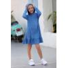 imageGORLYA Girls Raglan Long Sleeve Ruffle Hem Casual Sweatshirt Hooded Shift Dress for 414T KidsBlue