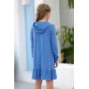 imageGORLYA Girls Raglan Long Sleeve Ruffle Hem Casual Sweatshirt Hooded Shift Dress for 414T KidsBlue